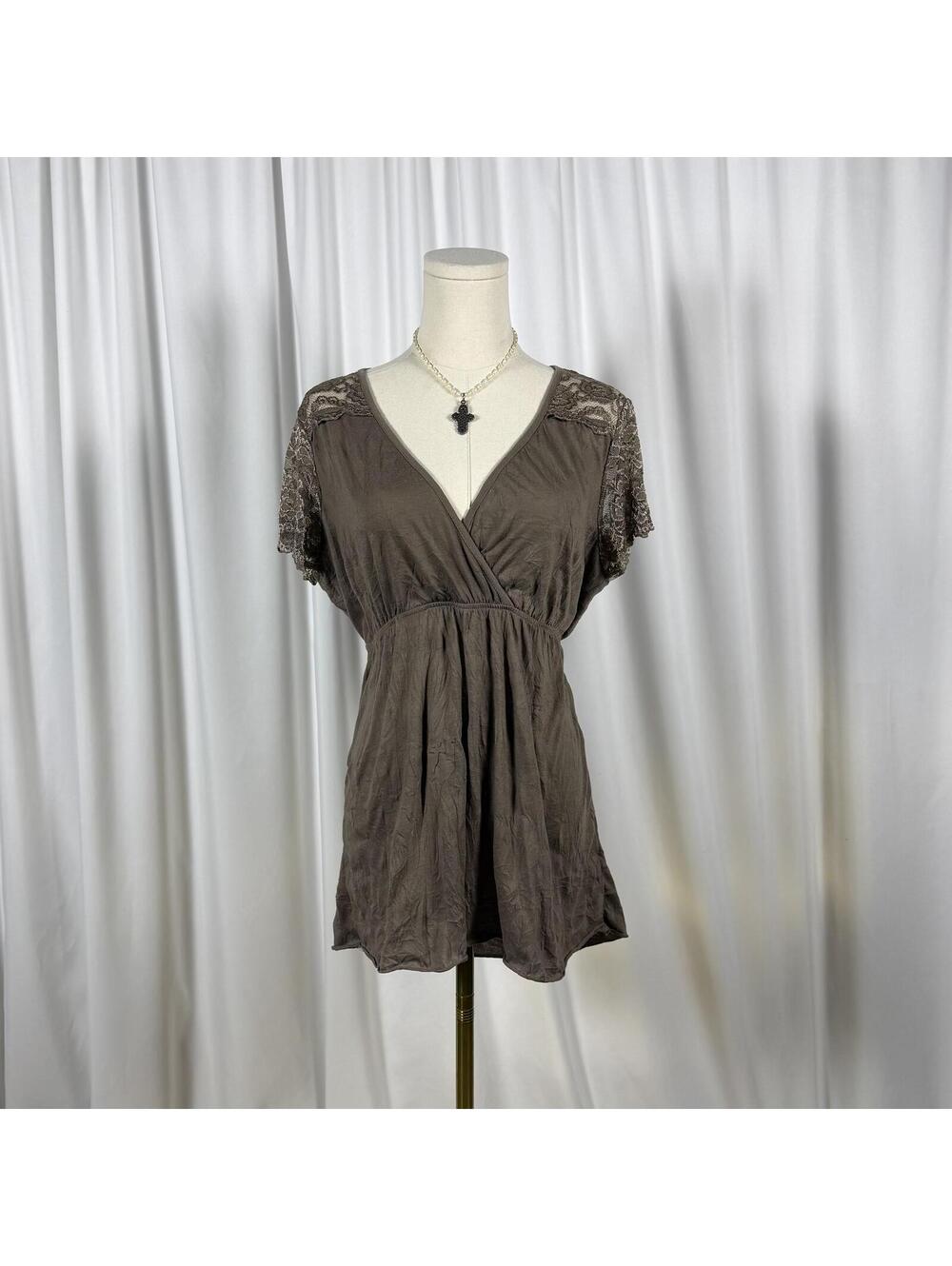 Y2k diva lace baby doll short sleeve